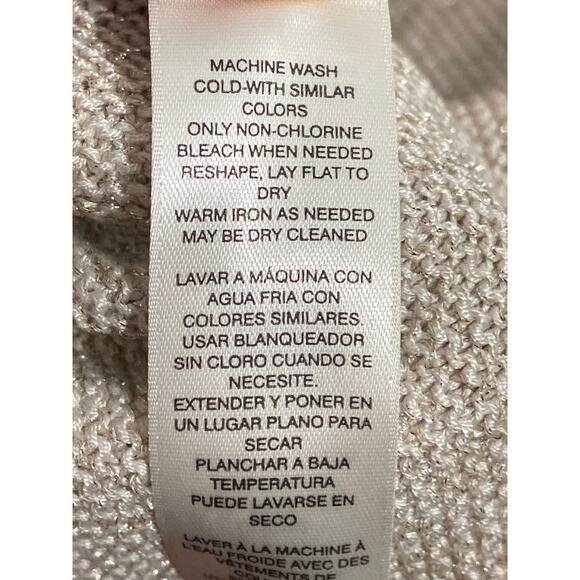 Nwt White House Black Market Knit Sweater Tank Metallic Oat Top Small - Picture 10 of 10